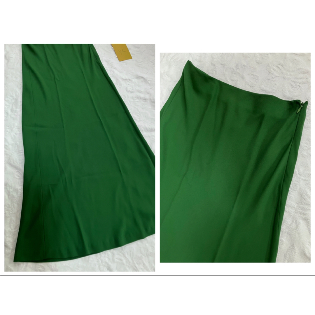 Sybilla(シビラ)の未使用 シビラ グリーン ジャージーニット マキシ ロングスカートM レディースのスカート(ロングスカート)の商品写真