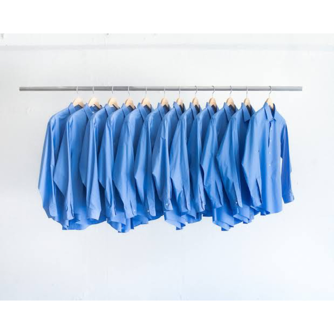 COMOLI(コモリ)のそちんばー様用LE シャツ　ブルー　EXTRA WIDE  ショート メンズのトップス(シャツ)の商品写真
