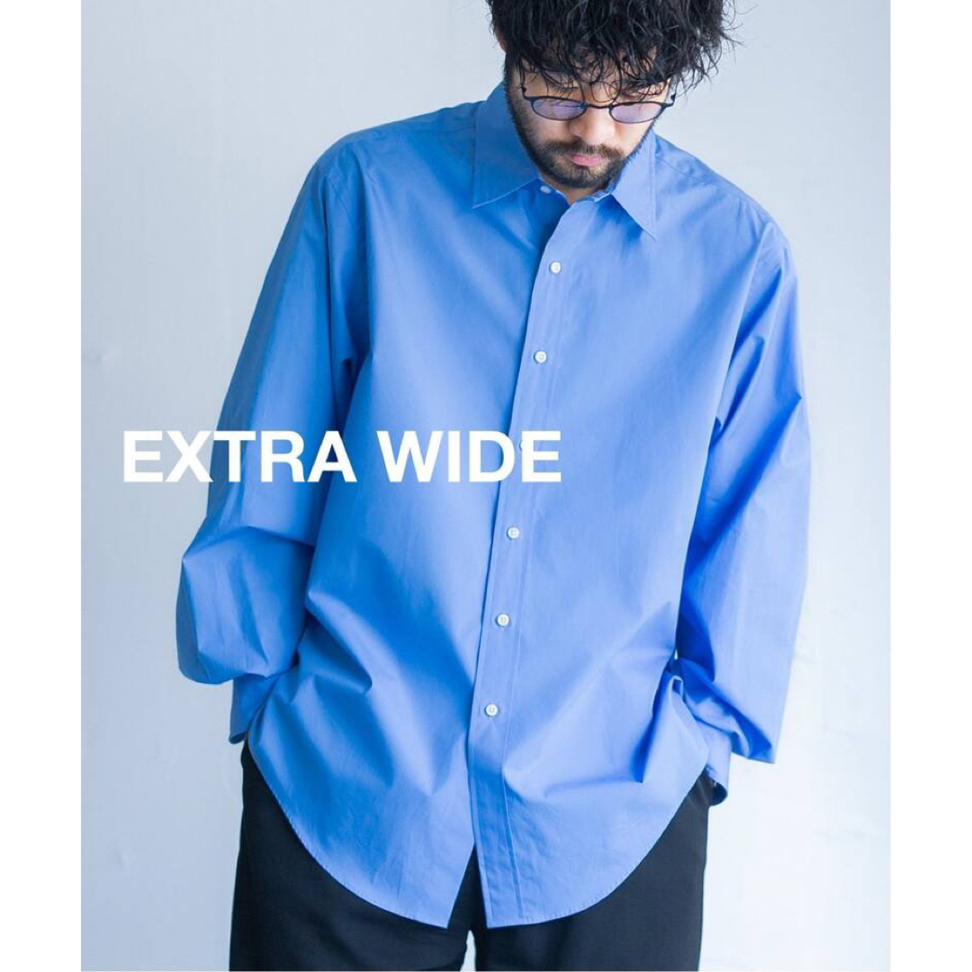 COMOLI(コモリ)のそちんばー様用LE シャツ　ブルー　EXTRA WIDE  ショート メンズのトップス(シャツ)の商品写真