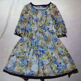 エムズグレイシー(M'S GRACY)の専用出品 エムズグレイシー  フラワシーフォン フレアワンピース 花柄 Aライン(ひざ丈ワンピース)