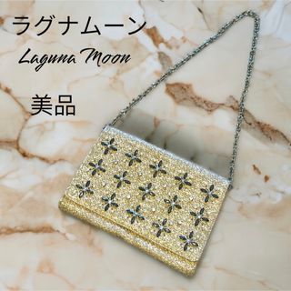 ラグナムーン(LagunaMoon)のラグナムーン　カゴバッグ　斜め掛けチェーンショルダーバッグ　クラッチバッグ　美品(ショルダーバッグ)