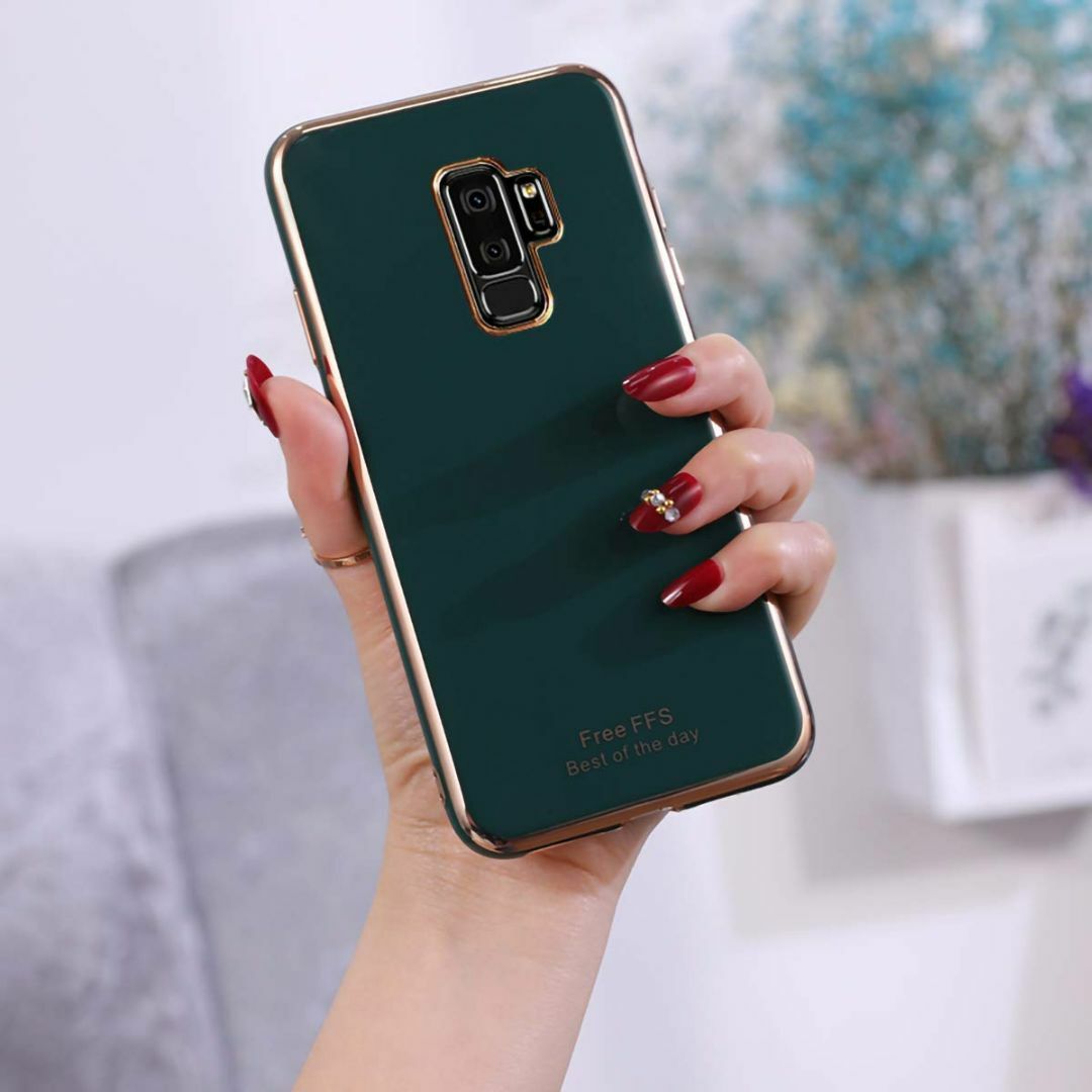 色:03-濃い緑】携帯ケース Galaxy S9 Plus、キラキラ 3D立体の通販 by
