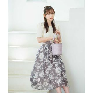 プロポーションボディドレッシング(PROPORTION BODY DRESSING)の【鈴木愛理さん着用】ニュアンスカラーシアーフラワースカート(ロングスカート)