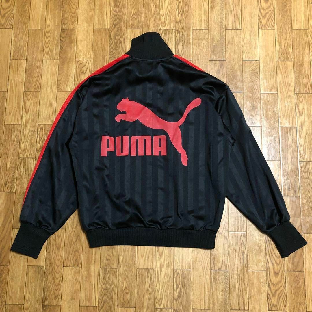 【ベロア素材】PUMA  黒色トラックジャケットジャージ サイズM