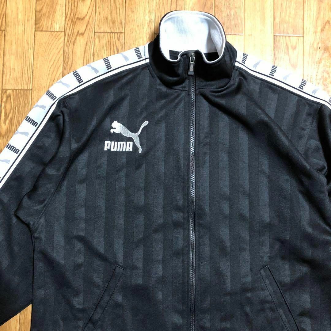 90s 日本製 PUMA トラック ジャケット ジャージ 黒 グレー S〜M