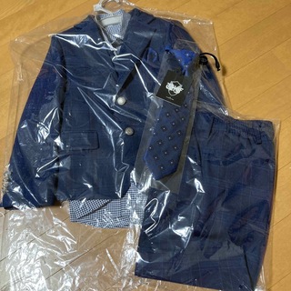 紺チェック柄スーツ110(ドレス/フォーマル)