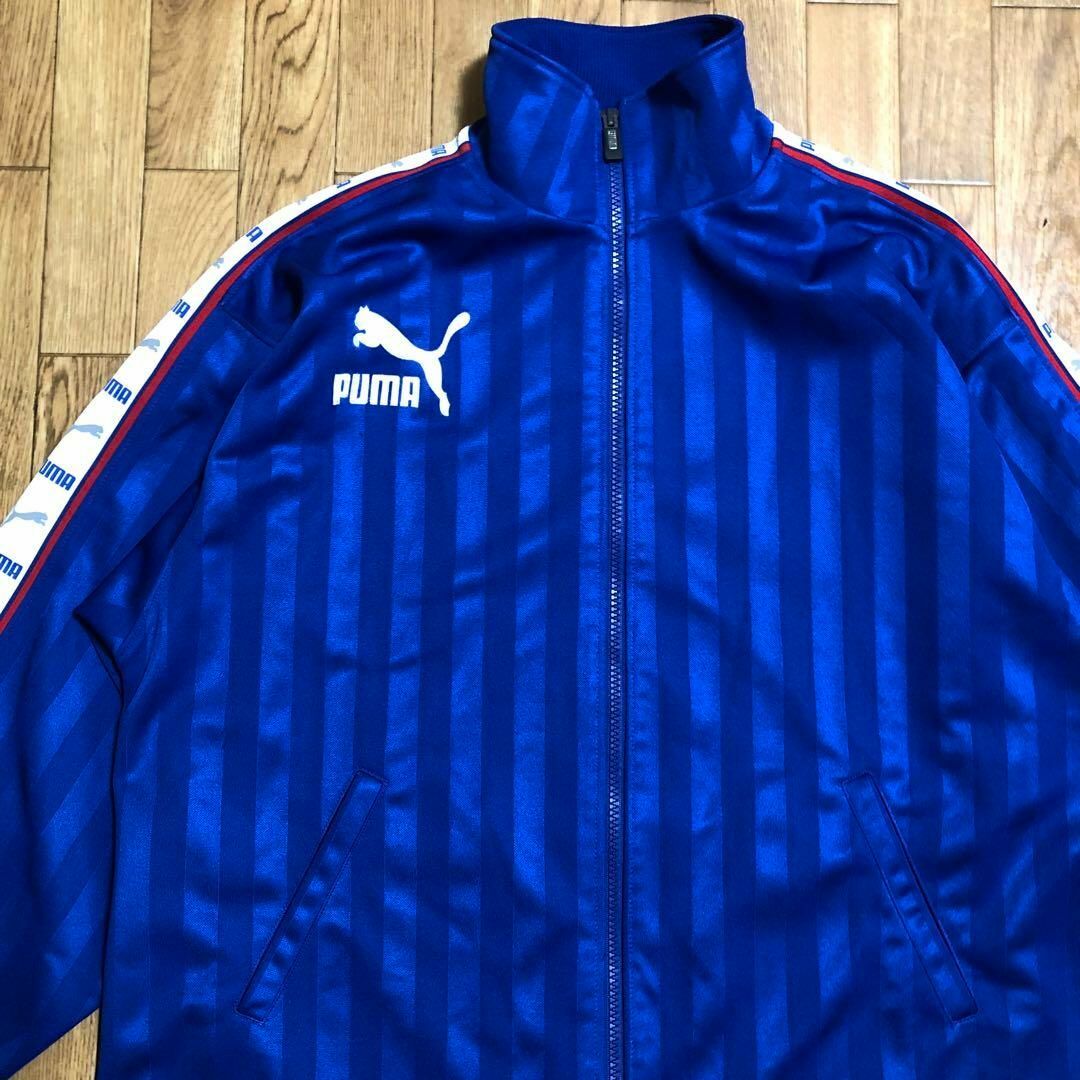 90s 日本製 PUMA トラック ジャケット ジャージ 青 白 S〜M | フリマアプリ ラクマ