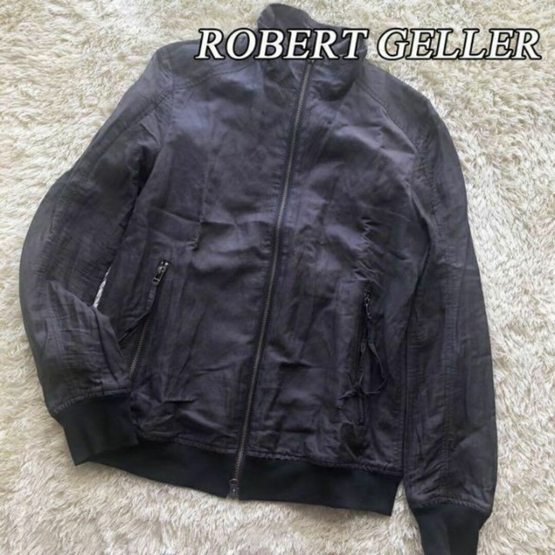 ROBERT GELLER - ROBERT GELLER レーヨン調 リブジャケット ロバートゲラー グレーの通販 by 古着男子