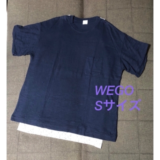 ウィゴー(WEGO)のWEGO　ウィゴー　Tシャツ & タンクトップ　ざっくり重ね着　ネイビー　白(Tシャツ/カットソー(半袖/袖なし))