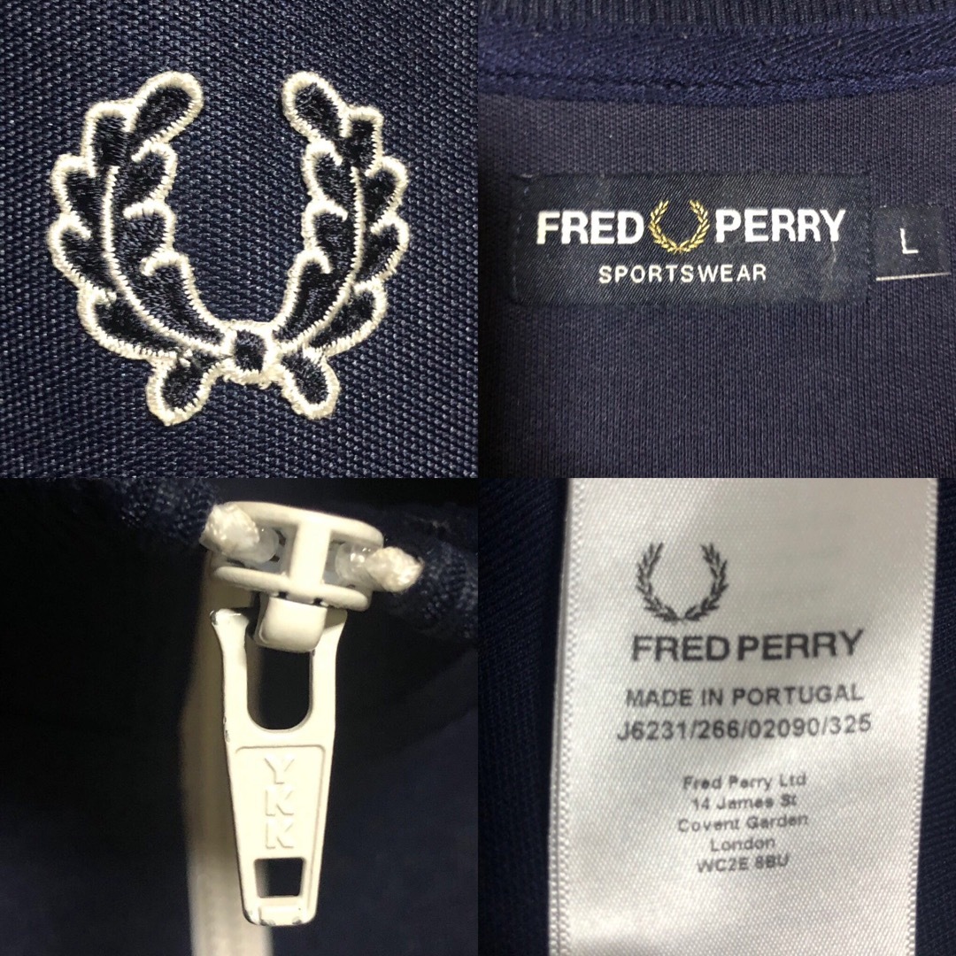 Fred Perry⭐️トラックジャケット 刺繍ロゴ/月桂樹テープライン ネイビー