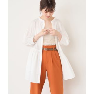 ナチュラルクチュール(natural couture)のアシメティアードバンドカラーブラウス natural couture 白(シャツ/ブラウス(長袖/七分))