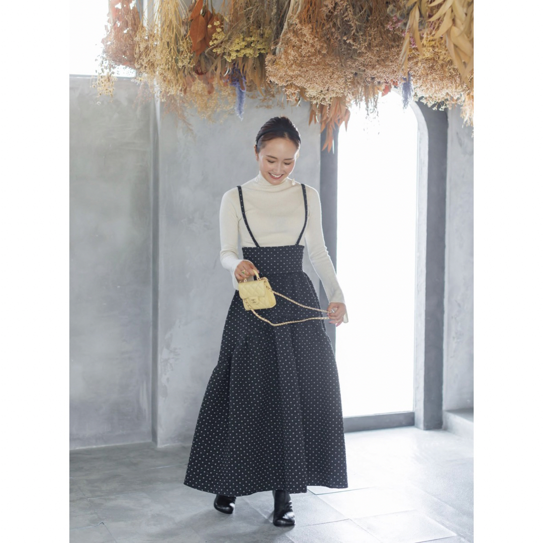 ブルレア Dot Jacquard suspenders skirt 36-