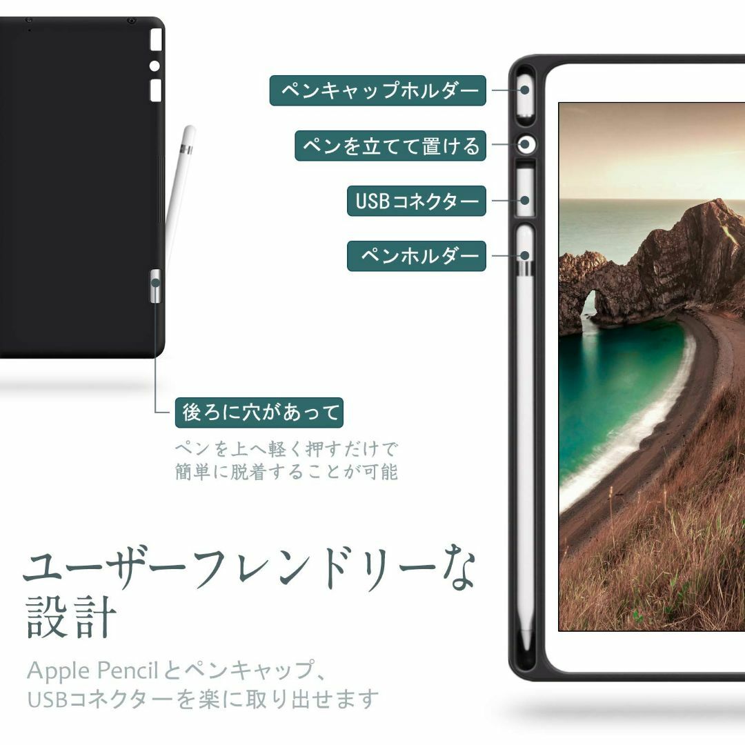 【色:ブルー】Antbox iPad 第9世代第8世代ケース ソフトPUレザー製