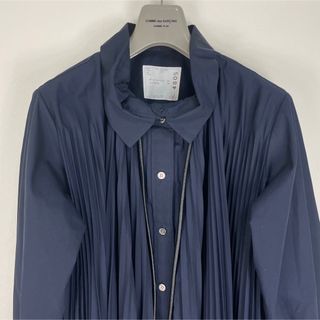 【希少】SACAI 19AW カットオフ プリーツポプリンシャツ