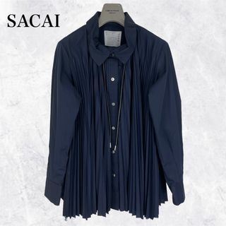 サカイ(sacai)の【希少】SACAI 19AW カットオフ プリーツポプリンシャツ(シャツ/ブラウス(長袖/七分))