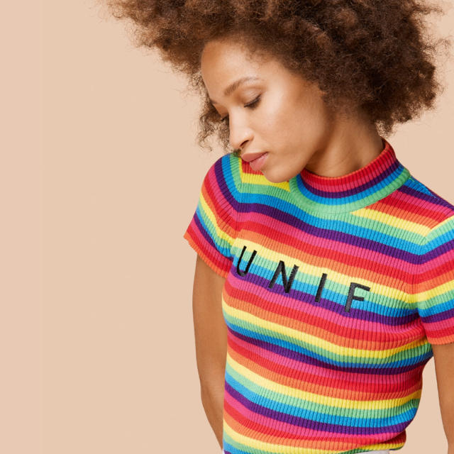 UNIF(ユニフ)のunif レインボートップス レディースのトップス(ニット/セーター)の商品写真