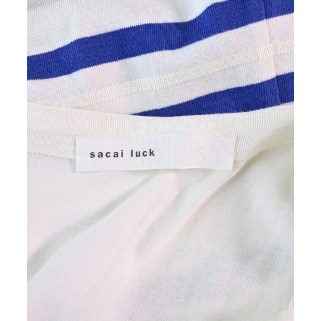 sacai luck(サカイラック)のsacai luck サカイラック ワンピース 2(M位) 白x青(ボーダー) 【古着】【中古】 レディースのワンピース(ひざ丈ワンピース)の商品写真