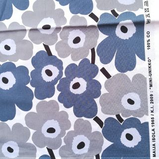 ミニウニッコ　グレー　マリメッコ　marimekko　布　花柄　生地　灰色