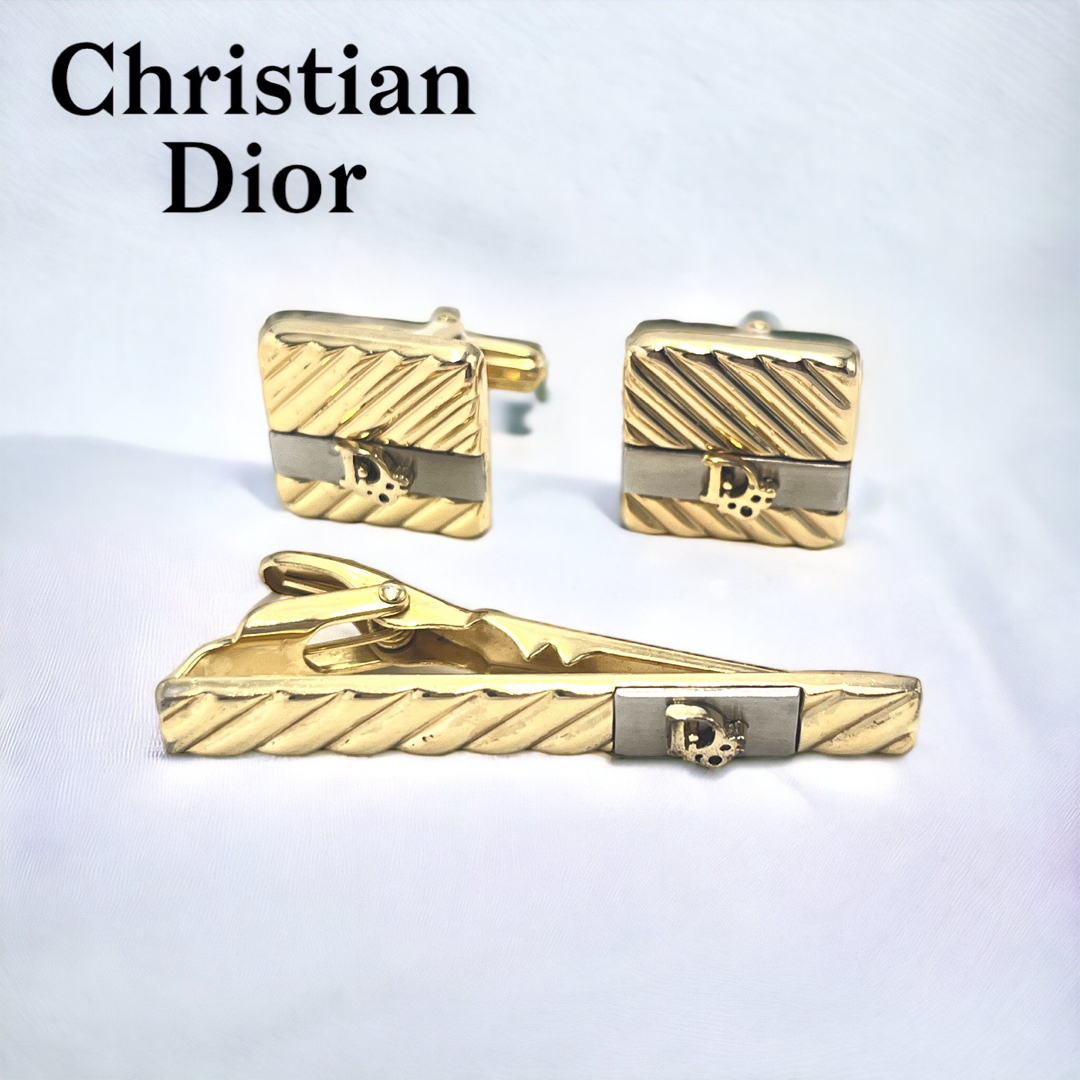 【美品】Christian Dior カフス タイピン ロゴ ゴールド×シルバー | フリマアプリ ラクマ