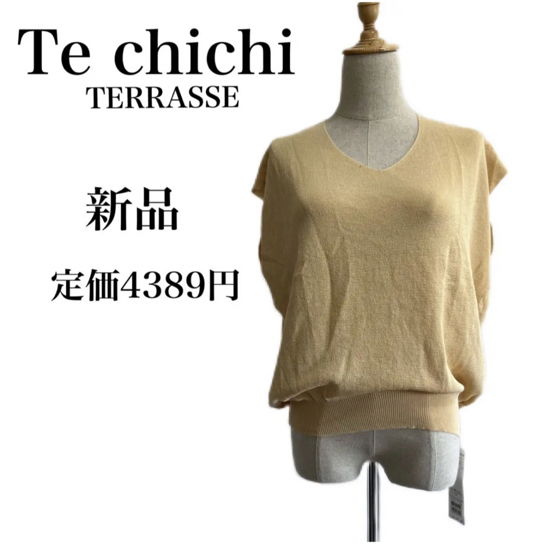 Techichi(テチチ)のテチチテラス　フレンチスリーブ　プルオーバー　ベージュ　FREEサイズ　M レディースのトップス(Tシャツ(半袖/袖なし))の商品写真