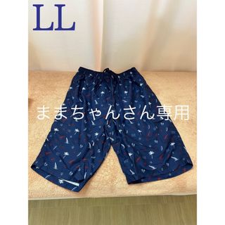 メンズ用ヤシ・ヨット柄サーフパンツ水着 LL(水着)