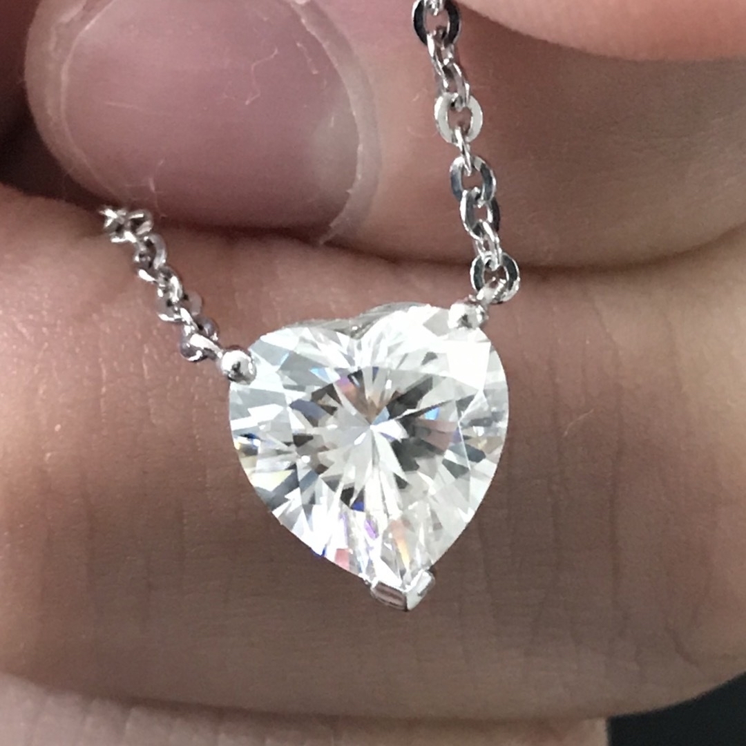 ハートシェイプ ダイヤモンド 3ct モアサナイト ネックレス PT950