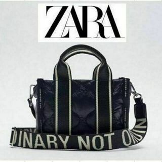 ザラ(ZARA)のZARA テキストディテール ナイロン ミニトートバッグ 新品未使用(ショルダーバッグ)