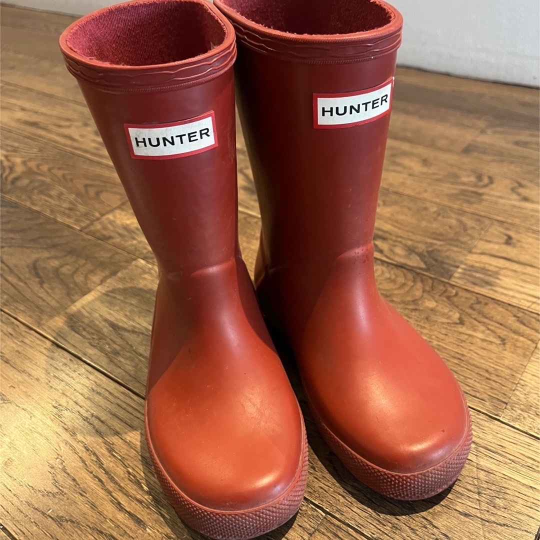 HUNTER HUNTER ハンター キッズレインブーツUK8 14cm 赤レッドの通販 by TOS's shop｜ハンターならラクマ