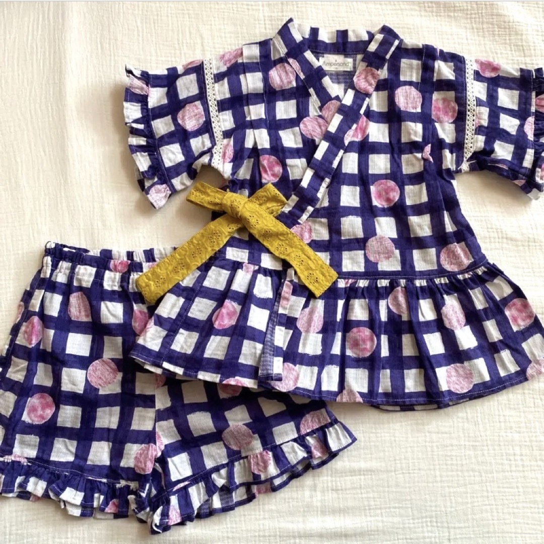 ampersand(アンパサンド)のampersand  アンパサンド　女の子　甚平　浴120 キッズ/ベビー/マタニティのキッズ服女の子用(90cm~)(甚平/浴衣)の商品写真