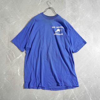 ヘインズ(Hanes)のヘインズ　Tシャツ　90s XLサイズ　USA製　青　カレッジ系(Tシャツ/カットソー(半袖/袖なし))