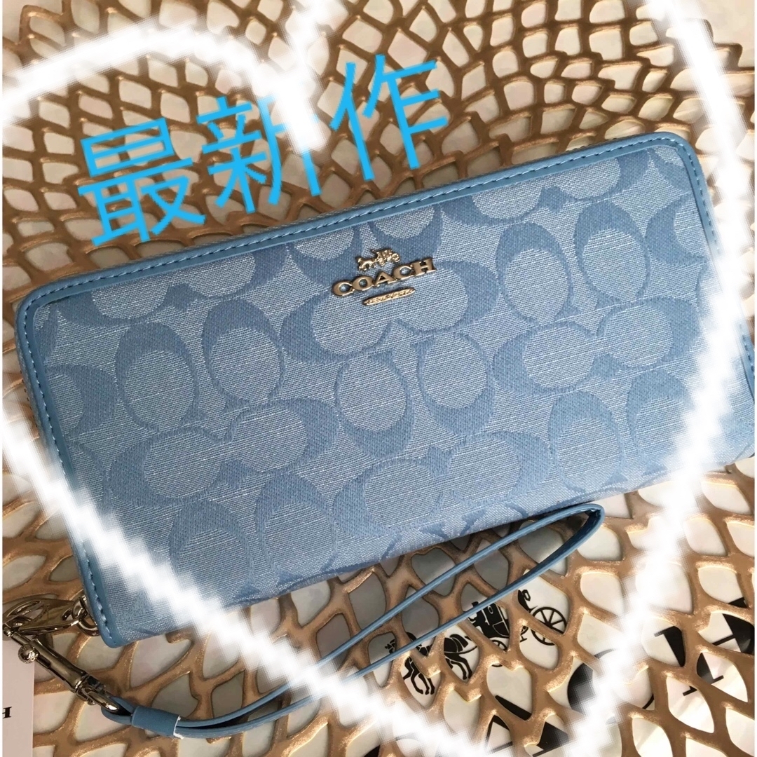 COACH - 新品未使用COACH コーチレディース 長財布 シグネチャー 水色