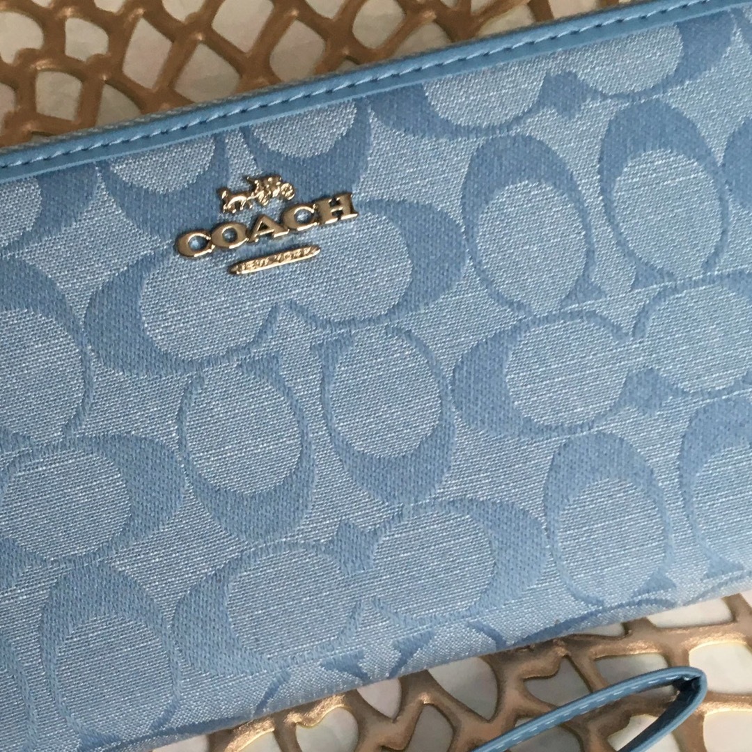 レア★新品未使用 COACH コーチ カードケース  デニム シグネチャー 女