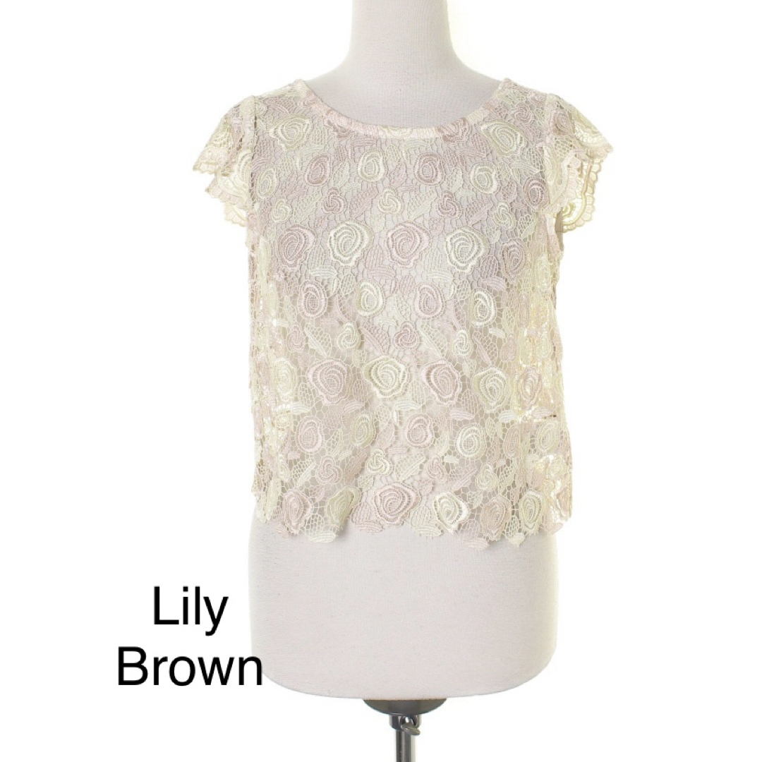 Lily Brown(リリーブラウン)のLily Brown 2トーンレーストップス レディースのトップス(シャツ/ブラウス(半袖/袖なし))の商品写真