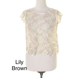 リリーブラウン(Lily Brown)のLily Brown 2トーンレーストップス(シャツ/ブラウス(半袖/袖なし))