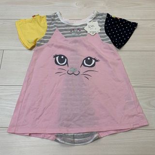 ネコ リボン付き Tシャツ 120㎝(Tシャツ/カットソー)