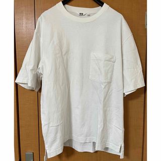 ユニクロ(UNIQLO)のUNIQLO オーバーサイズクルーネックTシャツ　ホワイト　XL(Tシャツ/カットソー(半袖/袖なし))