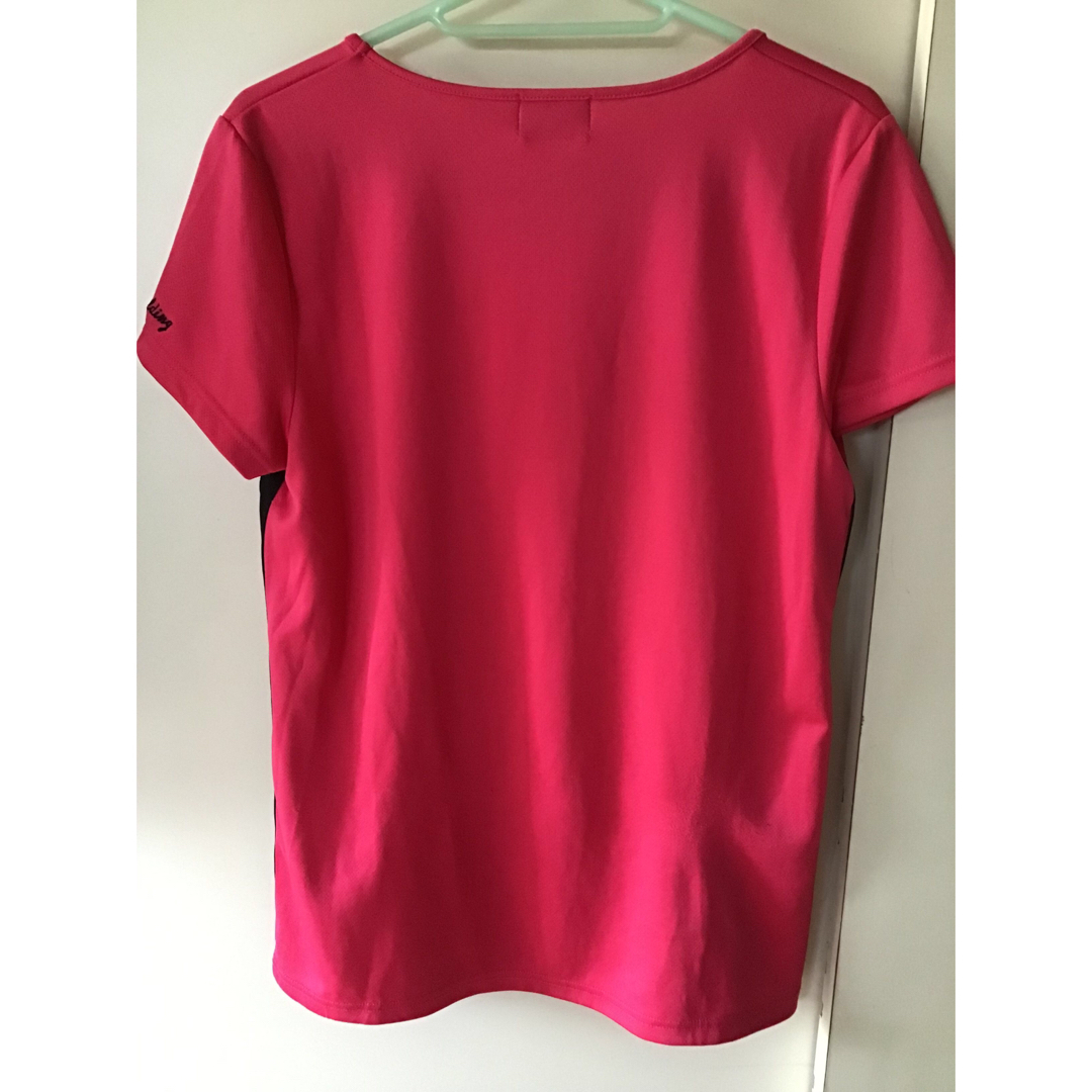 SPALDING(スポルディング)の【中古品】スポルディング　ドライTシャツ　ピンク レディースのトップス(Tシャツ(半袖/袖なし))の商品写真