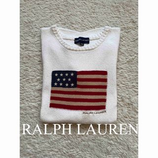 ポロラルフローレン(POLO RALPH LAUREN)の美品　ポロ　ラルフローレン　星条旗　半袖ニット　サマーニット　人気　完売(ニット/セーター)