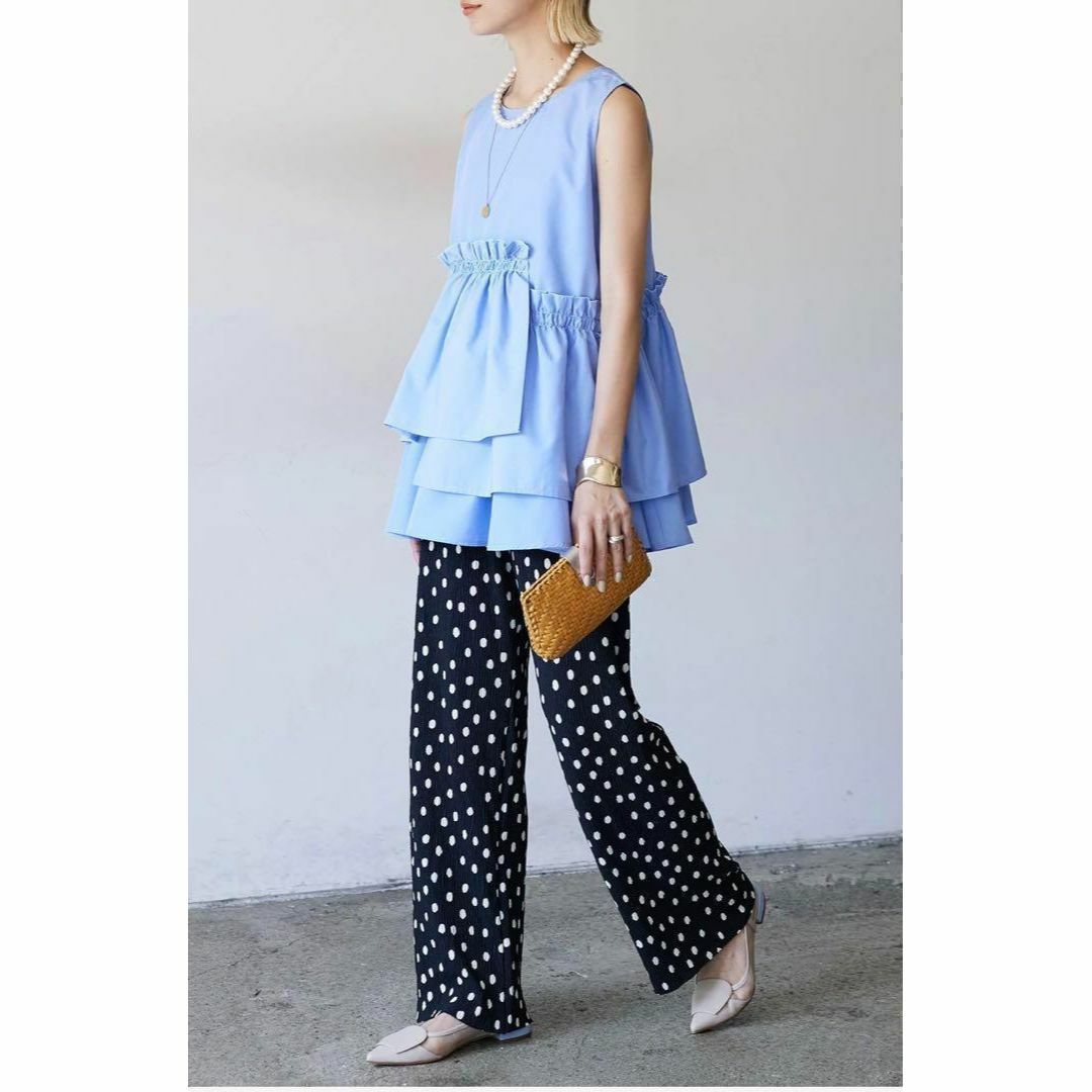 限定❗️大人気❗️完売品❗️再再入荷❣️美脚ドットリラックスパンツ frene