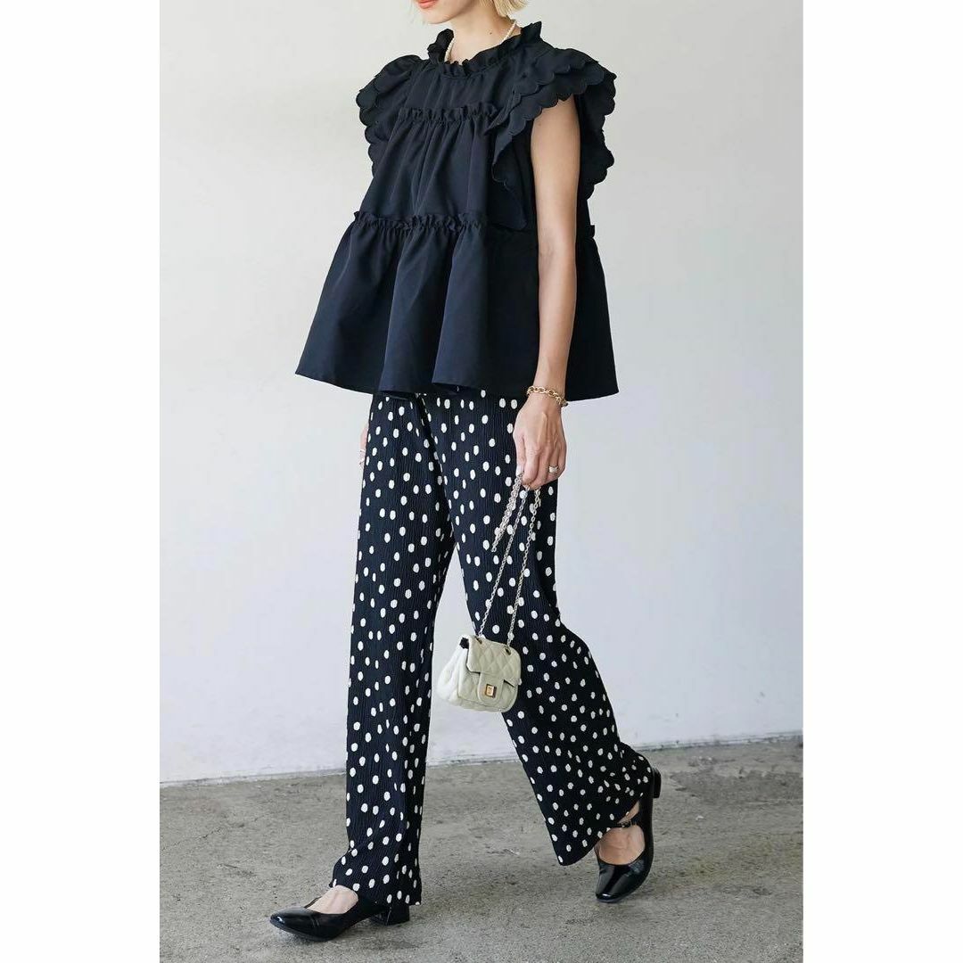 限定❗️大人気❗️完売品❗️再再入荷❣️美脚ドットリラックスパンツ frene