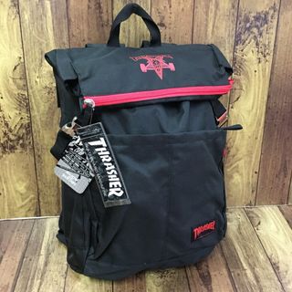 スラッシャー(THRASHER)のTHRASHER THRSG-500T スラッシャー レッド リュック バックパック バッグ スケート スケボー 通学【中古】【004】(バッグパック/リュック)