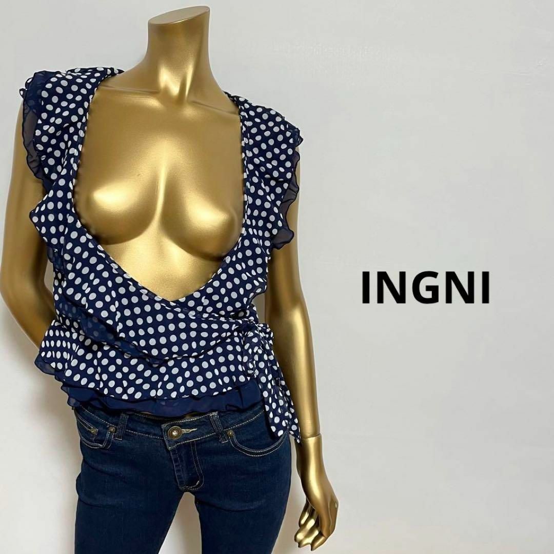 INGNI(イング)の【2640】INGNI ノースリーブ ドットシャツ レディースのトップス(シャツ/ブラウス(半袖/袖なし))の商品写真