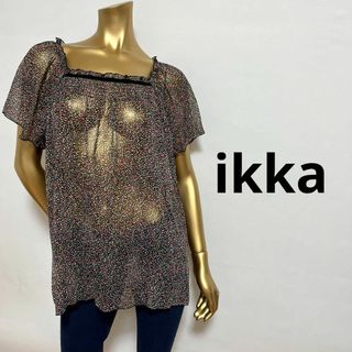 イッカ(ikka)の【2647】ikka カラフル ドット シースルーシャツ L(シャツ/ブラウス(半袖/袖なし))