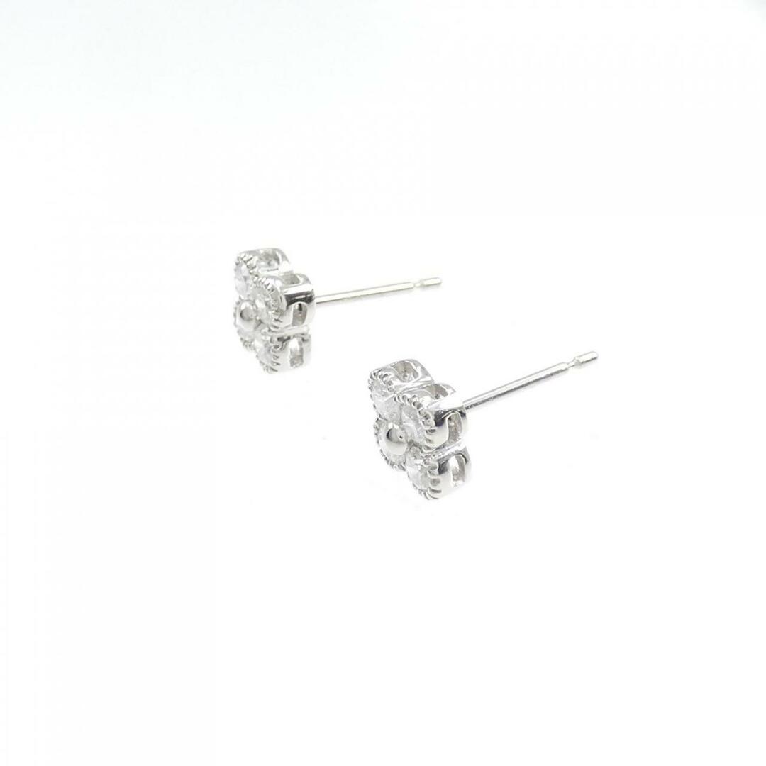 【新品】PT フラワー ダイヤモンド ピアス 0.506CT