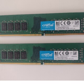 クルーシャル(crucial)のデスクトップPC用 crucial 16GB DDR4 2666MHZ　×2(PCパーツ)