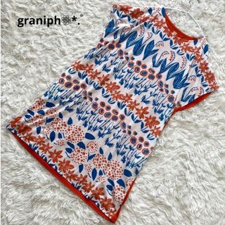 グラニフ(Design Tshirts Store graniph)のgraniph チュニック 花柄 フリーサイズ オレンジ(チュニック)