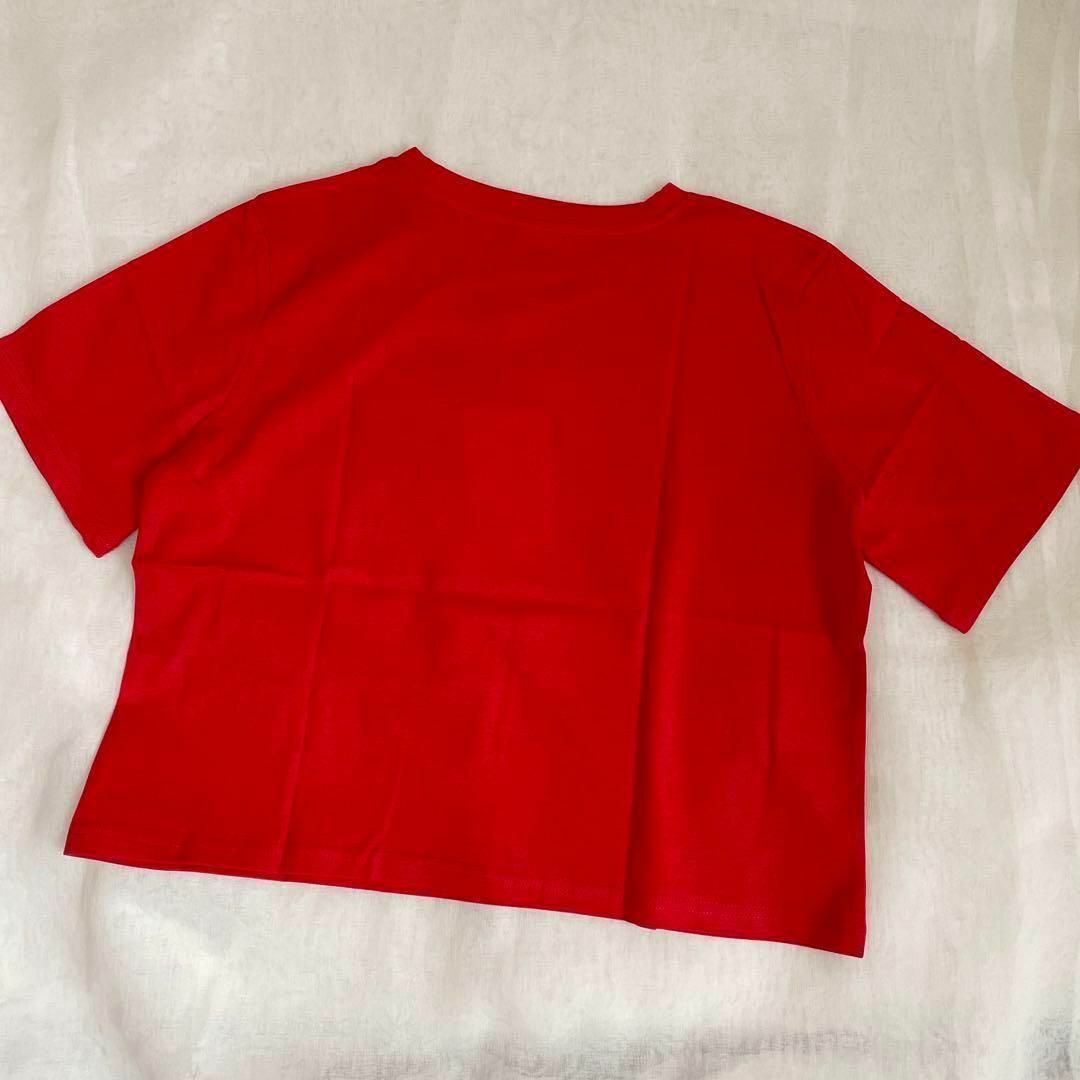 カジュアル tシャツ ゆったり レディース 半袖 ロゴ 夏  韓国  赤 XL レディースのトップス(Tシャツ(半袖/袖なし))の商品写真