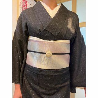 全通袋帯 ふくれ織 正絹 ラメ糸 抽象模様 グラデーションの通販 by
