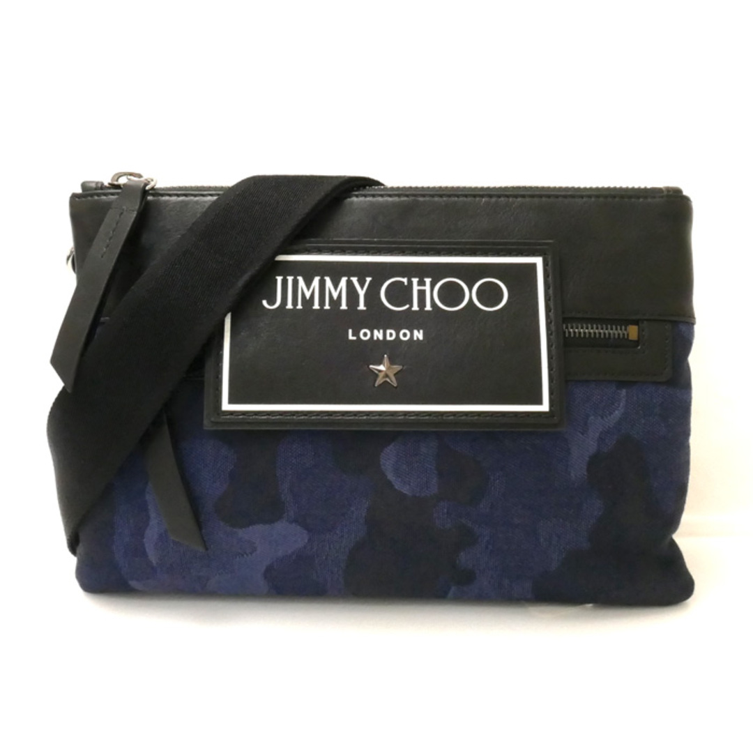 JIMMY CHOO ジミーチュウ カモフラージュ デニム ジャガード ショルダーバッグ KIMI-CDJ-0097 ユニセックス【美品】