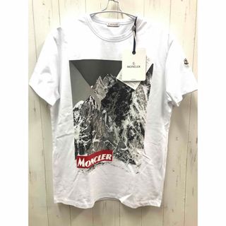 MONCLER モンクレール Tシャツ サイズ:XL 21SS 金箔 ロゴ プリント ボーダー リンガーネック 半袖 MAGLIA T-SHIRT G10918C7E010 829GR グリーン ホワイト トップス カットソー ブランド カジュアル【メンズ】【美品】